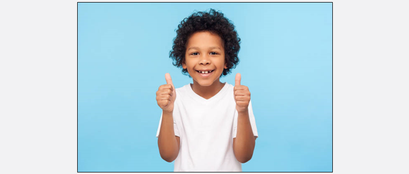 Child smiling and happy